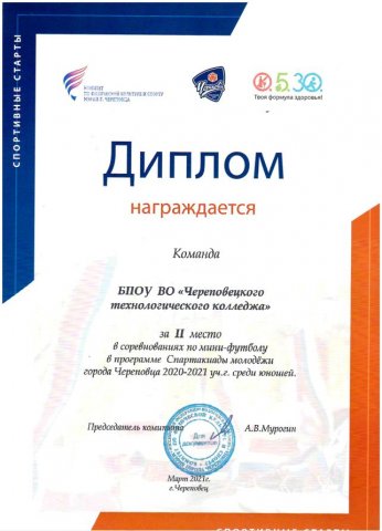 Команда ЧТК 2 место по мини-футболу 2021