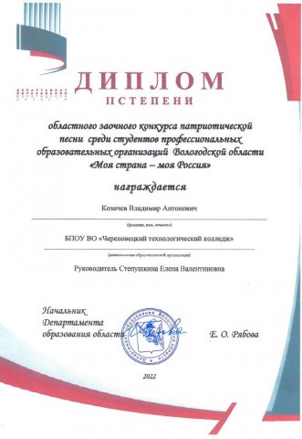 Диплом, 2 степени, Козичев В.А.