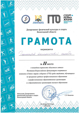 2 место ГТО