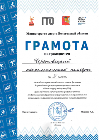 ЧТК 2 место в ГТО