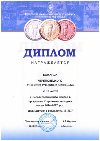 Спартакиада молодежи 2016 2 место