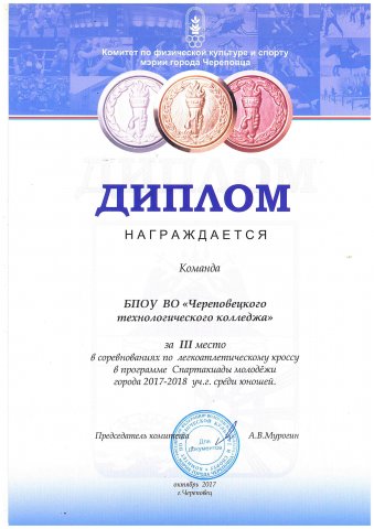 3 место в соревнованиях по легкоатлетическому кроссу