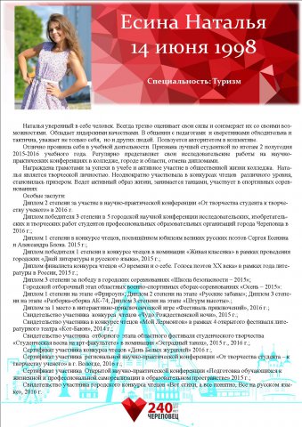 Есина Наталья 2017