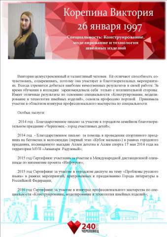 Корепина Виктория 2017